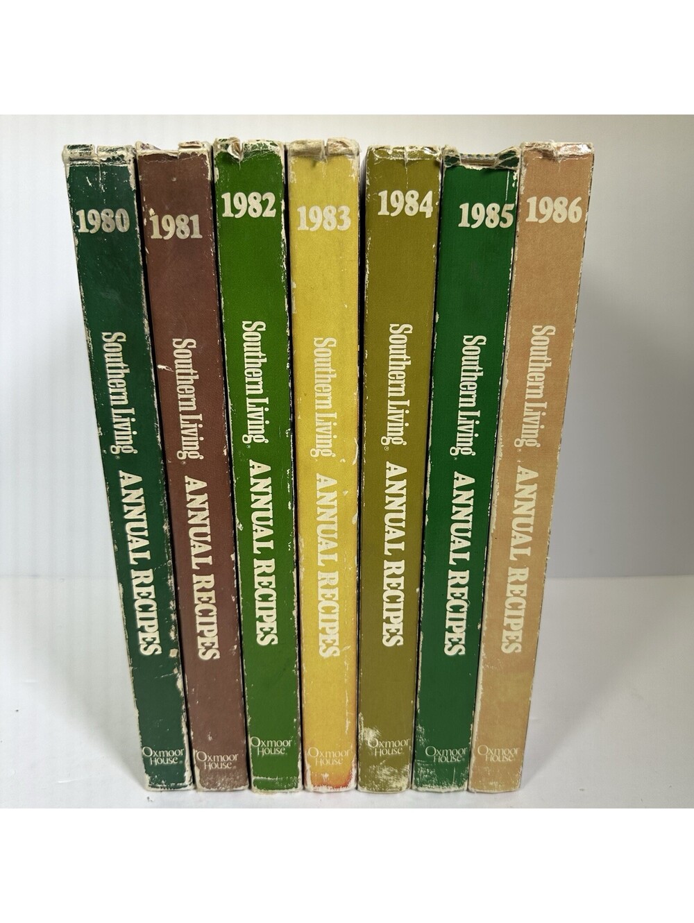Lot of 7 VTG Southern Living Annual Recipes Hardcover Cookbooks 1980-1986